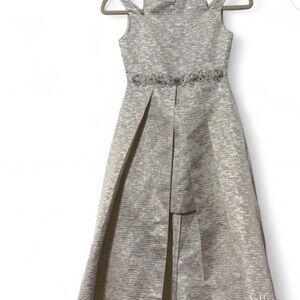 Rare Editions Shimmering Silver Formal Dress